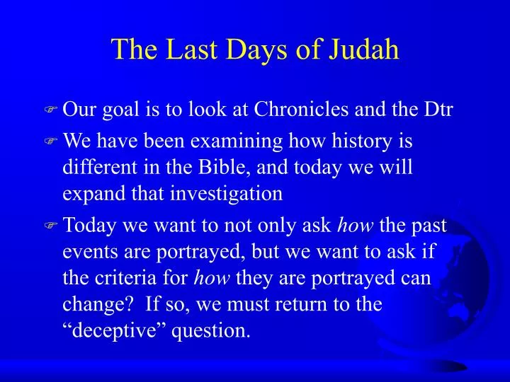 the last days of judah