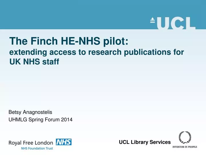 the finch he nhs pilot extending access to research publications for uk nhs staff