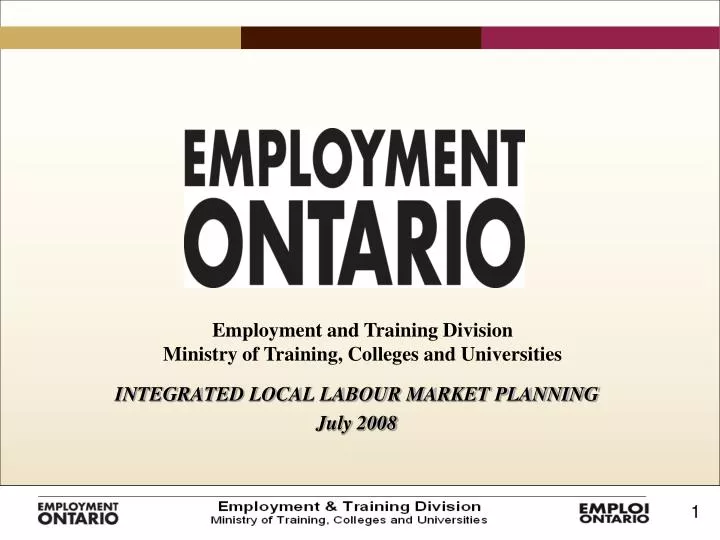 integrated local labour market planning july 2008