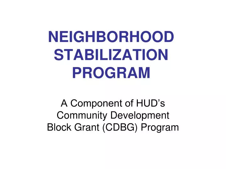 neighborhood stabilization program