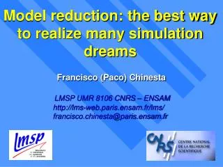 Model reduction: the best way to realize many simulation dreams