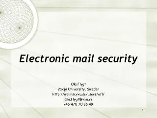 Electronic mail security