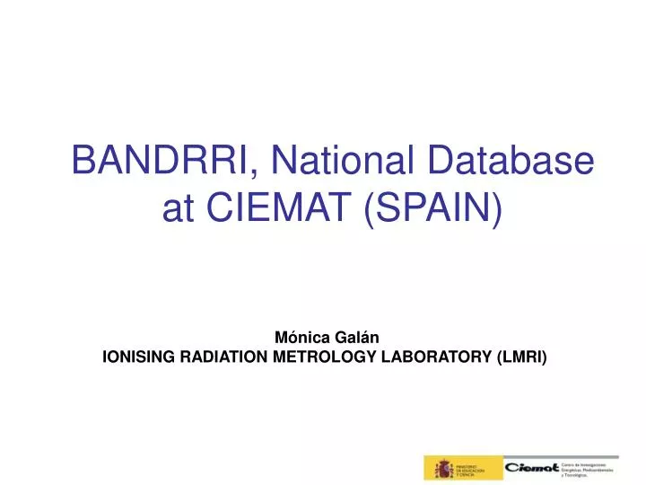 bandrri national database at ciemat spain