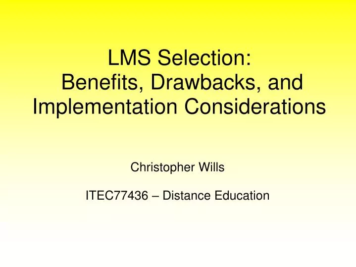 christopher wills itec77436 distance education