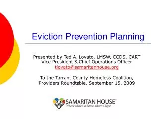 Eviction Prevention Planning