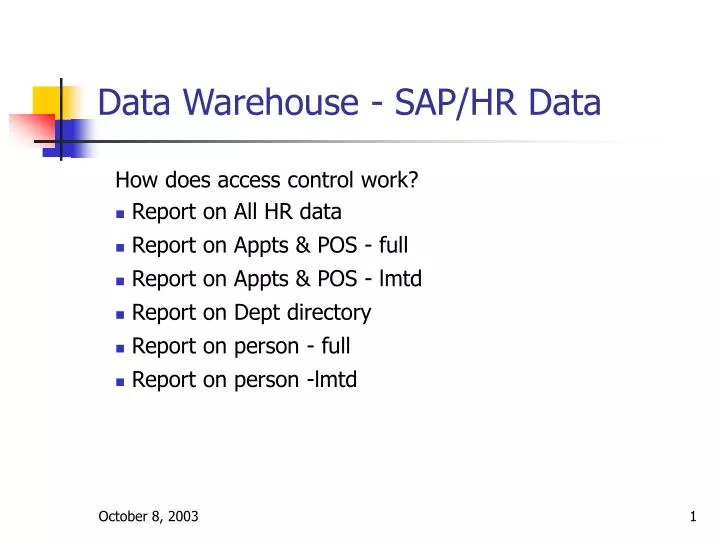 data warehouse sap hr data