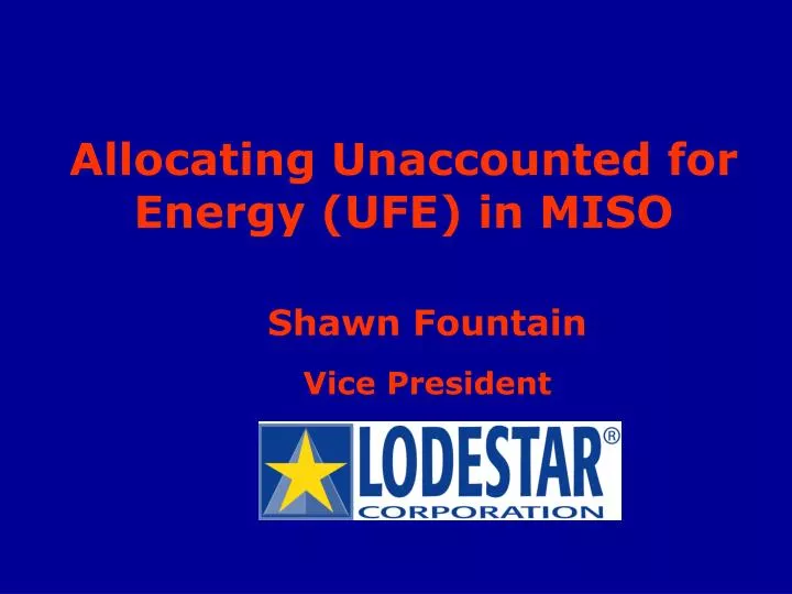 allocating unaccounted for energy ufe in miso