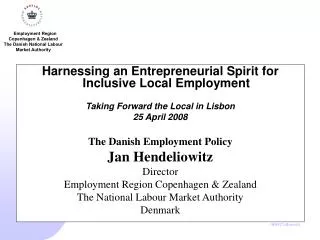 Harnessing an Entrepreneurial Spirit for Inclusive Local Employment