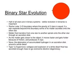 Binary Star Evolution