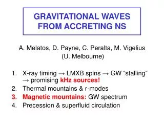 GRAVITATIONAL WAVES FROM ACCRETING NS