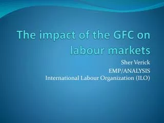 The impact of the GFC on labour markets