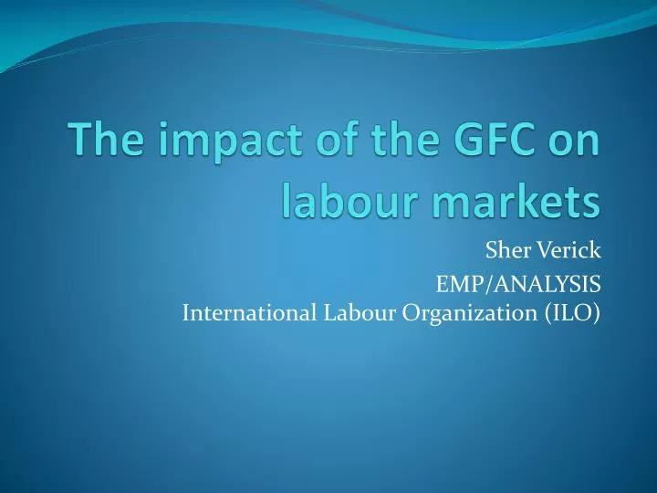 the impact of the gfc on labour markets