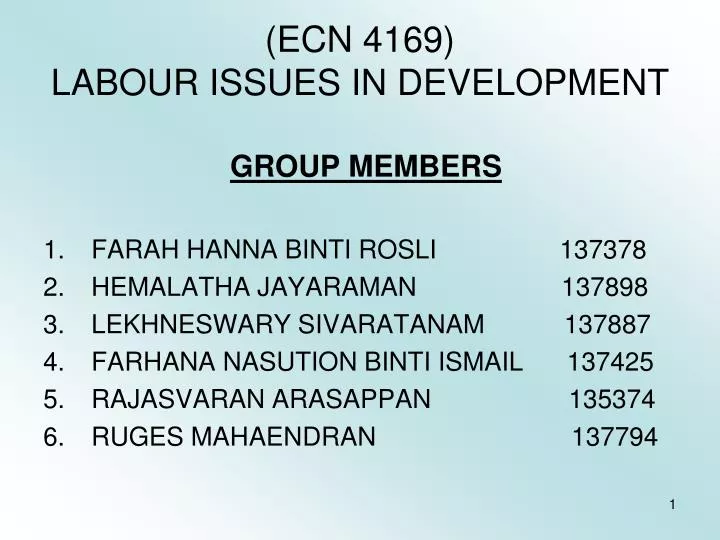 ecn 4169 labour issues in development