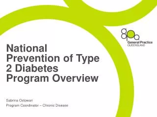 National Prevention of Type 2 Diabetes Program Overview