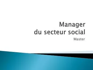 manager du secteur social