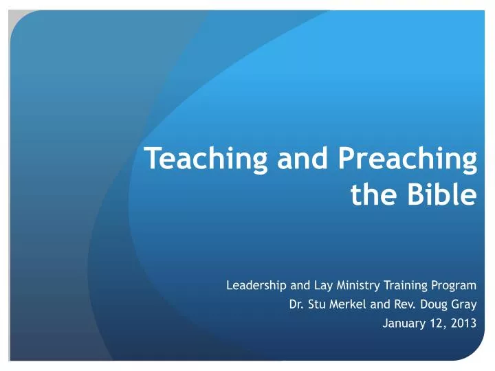 teaching and preaching the bible