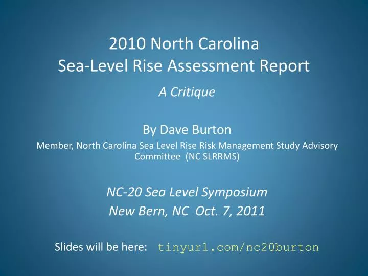 2010 north carolina sea level rise assessment report