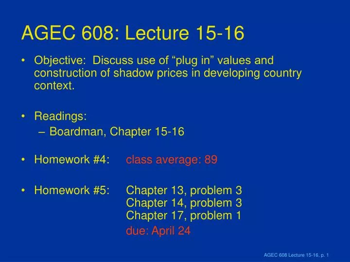 agec 608 lecture 15 16