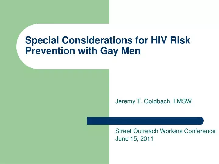 special considerations for hiv risk prevention with gay men