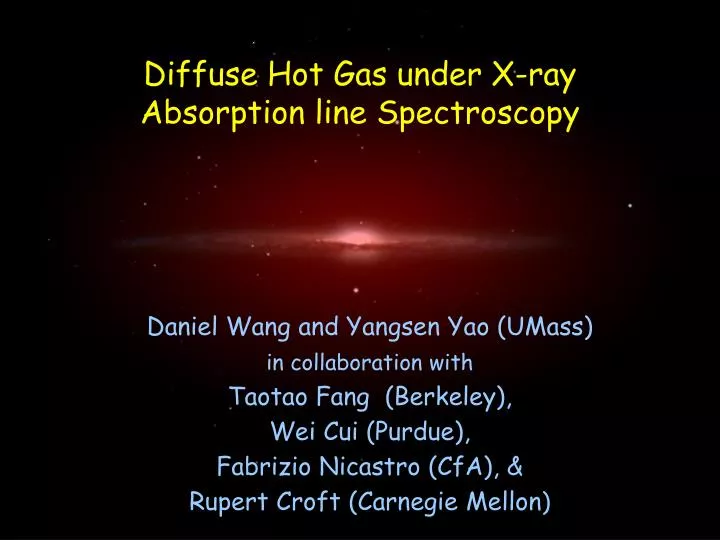 diffuse hot gas under x ray absorption line spectroscopy