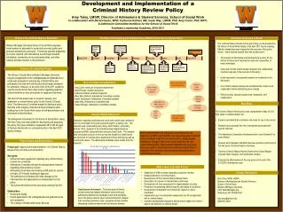 Development and Implementation of a Criminal History Review Policy