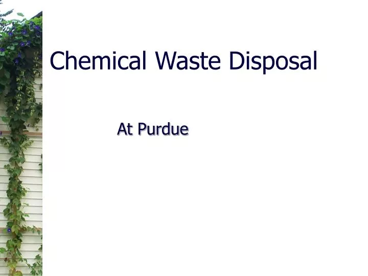 chemical waste disposal