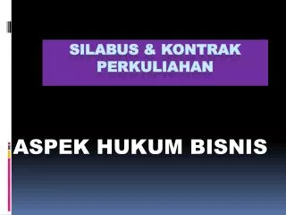 aspek hukum bisnis