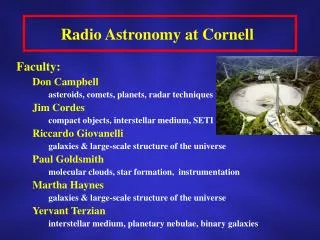 Radio Astronomy at Cornell