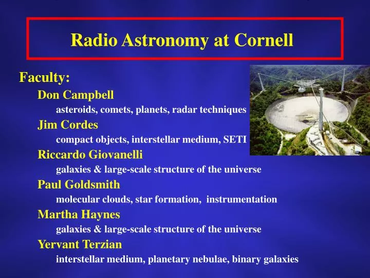 radio astronomy at cornell