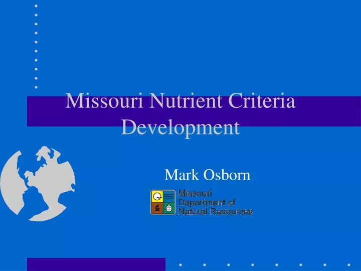 missouri nutrient criteria development