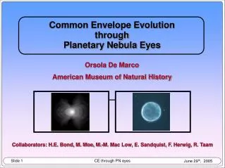 Common Envelope Evolution through Planetary Nebula Eyes Orsola De Marco