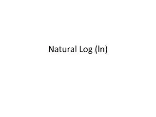 natural log ln