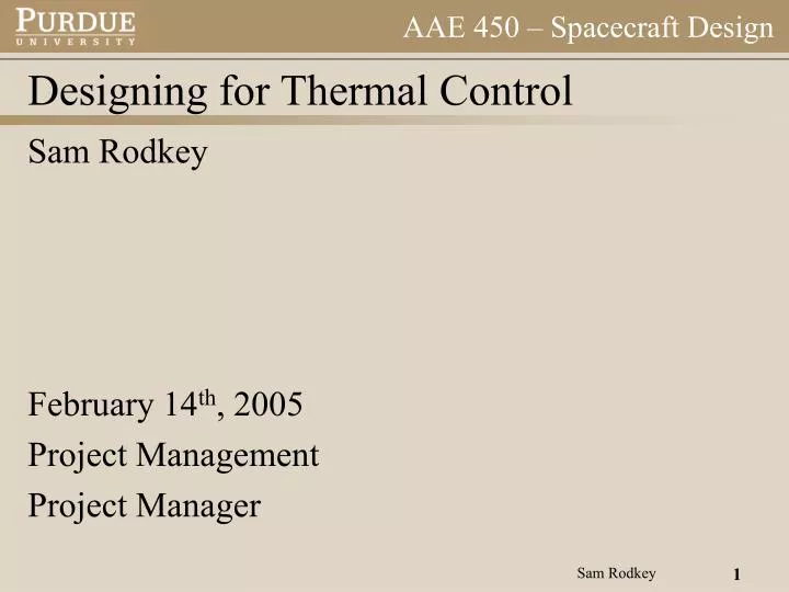 designing for thermal control