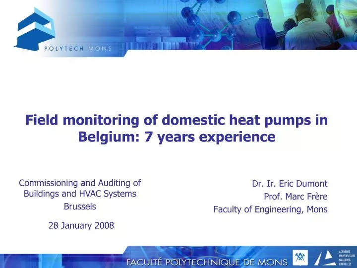 field monitoring of domestic heat pumps in belgium 7 years experience