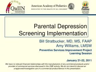 Parental Depression Screening Implementation