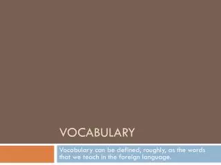 Vocabulary