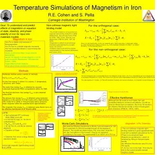 Temperature Simulations of Magnetism in Iron