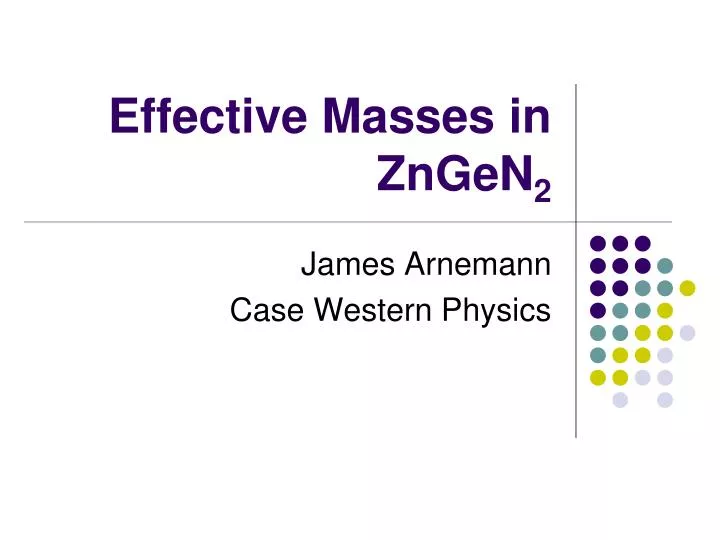 effective masses in zngen 2