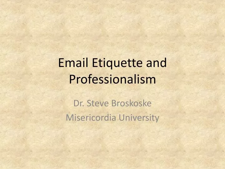 email etiquette and professionalism