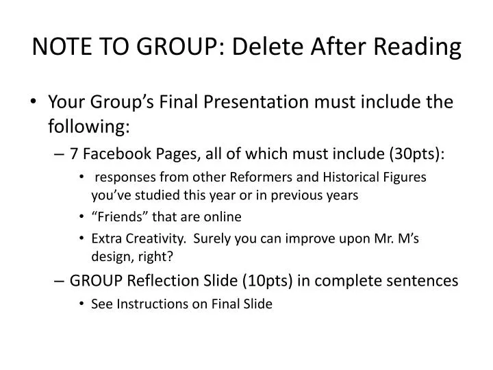 note to group delete after reading