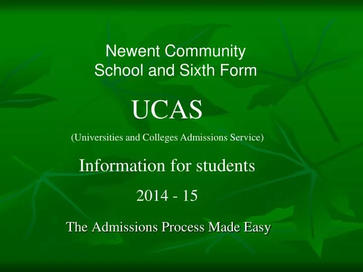 the admissions process made easy