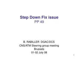 Step Down Fix issue PP 49