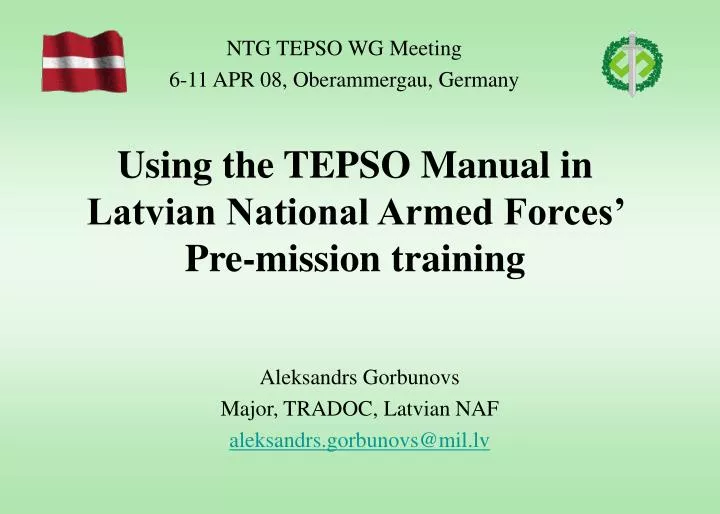 using the tepso manual in latvian national armed forces pre mission training