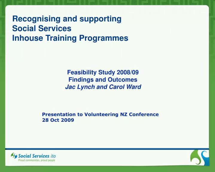 recognising and supporting social services inhouse training programmes