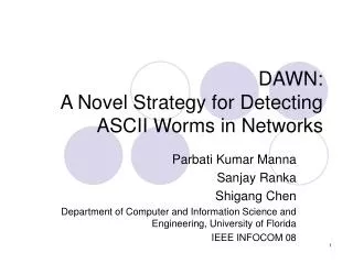 DAWN: A Novel Strategy for Detecting ASCII Worms in Networks
