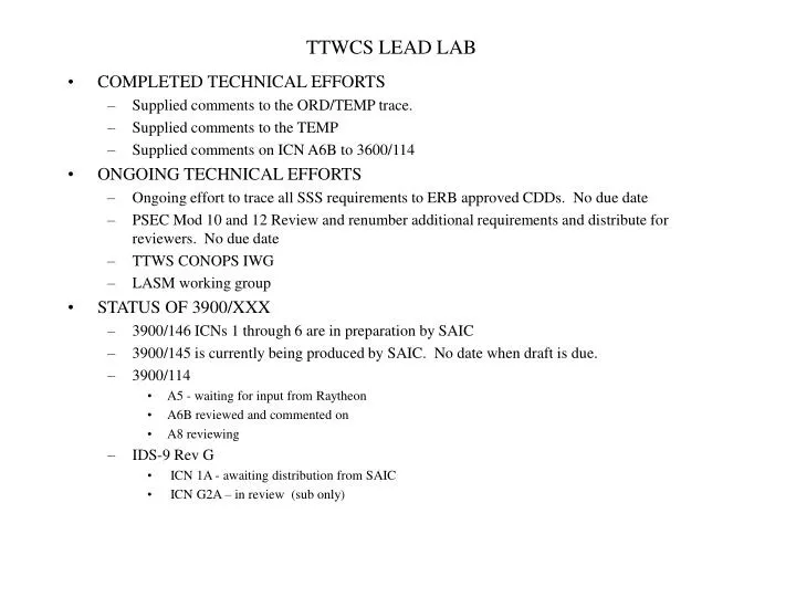 ttwcs lead lab