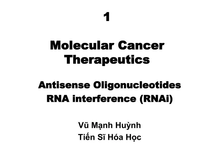 1 molecular cancer therapeutics