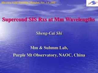 Supercond SIS Rxs at Mm Wavelengths