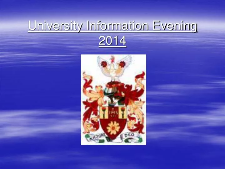 university information evening 2014