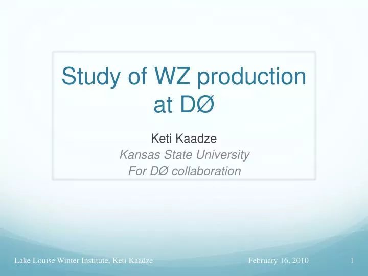 study of wz production at d
